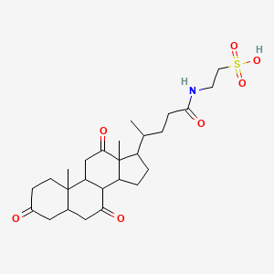 molecular formula C26H39NO7S B12097809 2-[4-(10,13-Dimethyl-3,7,12-trioxo-1,2,4,5,6,8,9,11,14,15,16,17-dodecahydrocyclopenta[a]phenanthren-17-yl)pentanoylamino]ethanesulfonic acid 