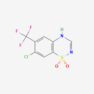 molecular formula C8H4ClF3N2O2S B1209781 7-Chloro-6-(trifluoromethyl)-1,2,4-benzothiadiazine 1,1-dioxide CAS No. 55933-18-1