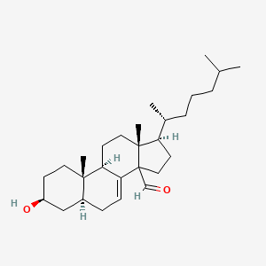 molecular formula C28H46O2 B1209789 3-Hydroxycholest-7-ene-14-carbaldehyde CAS No. 64116-60-5