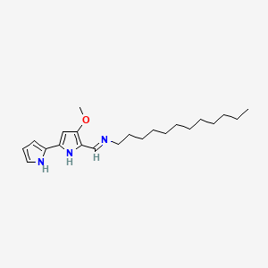 molecular formula C22H35N3O B1209792 (Z)-N-((3-Methoxy-5-(1H-pyrrol-2-yl)-2H-pyrrol-2-ylidene)methyl)-1-dodecanamine CAS No. 147138-01-0