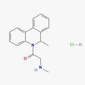 5,6-Dihydro-6-methyl-5-((methylamino)acetyl)phenanthridine