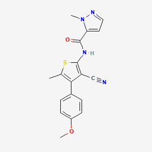 molecular formula C18H16N4O2S B1209797 N-[3-cyano-4-(4-methoxyphenyl)-5-methylthiophen-2-yl]-1-methyl-1H-pyrazole-5-carboxamide 
