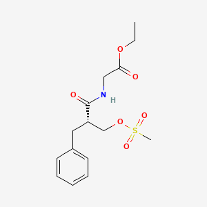 molecular formula C15H21NO6S B12098006 (S)-Ethyl 2-(2-benzyl-3-((methylsulfonyl)oxy)propanamido)acetate 