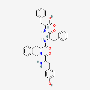 molecular formula C37H38N4O6 B12098020 2-[2-({2-[2-Amino-3-(4-hydroxy-phenyl)-propionyl]-1,2,3,4-tetrahydro-isoquinoline-3-carbonyl}-amino)-3-phenyl-propionylamino]-3-phenyl-propionic acid 