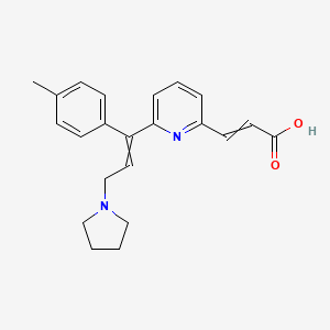molecular formula C22H24N2O2 B1209808 3-[6-[1-(4-Methylphenyl)-3-pyrrolidin-1-ylprop-1-enyl]pyridin-2-yl]prop-2-enoic acid 