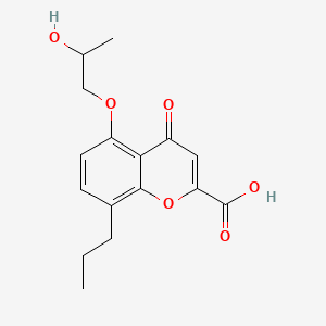 4H-1-Benzopyran-2-carboxylic acid, 5-(2-hydroxypropoxy)-4-oxo-8-propyl-