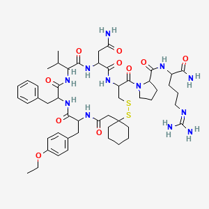 molecular formula C51H74N12O10S2 B12098131 (D(CH2)(5/1),D-Tyr(ET)2,val4,arg8,des-gly9)-vasopressin 