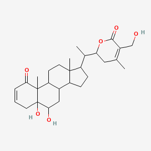 molecular formula C28H40O6 B12098258 (22R)-5,6beta,22,27-Tetrahydroxy-1-oxo-5alpha-ergosta-2,24-dien-26-oic acid delta-lactone 