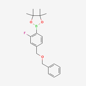 molecular formula C20H24BFO3 B12098263 1,3,2-Dioxaborolane, 2-[2-fluoro-4-[(phenylmethoxy)methyl]phenyl]-4,4,5,5-tetramethyl- CAS No. 1029439-50-6