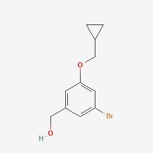 molecular formula C11H13BrO2 B12098333 (3-Bromo-5-(cyclopropylmethoxy)phenyl)methanol 