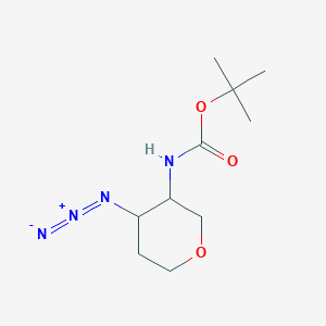 molecular formula C10H18N4O3 B12098355 tert-butyl N-(4-azidooxan-3-yl)carbamate 