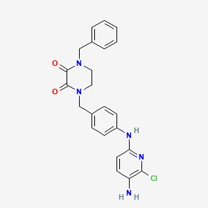 molecular formula C23H22ClN5O2 B1209840 1-(4-(5-Amino-6-chloro-2-pyridyl)aminobenzyl)-4-benzyl-2,3-dioxopiperazine CAS No. 77918-04-8