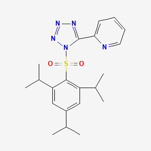 molecular formula C21H27N5O2S B1209843 1-(2,4,6-Triisopropylbenzenesulfonyl)-5-(pyridin-2-yl)tetrazolide CAS No. 81186-95-0