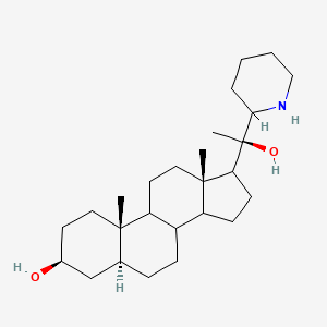 molecular formula C26H45NO2 B1209866 (3s,5s,10s,13s)-17-[(1r)-1-Hydroxy-1-(2-piperidyl)ethyl]-10,13-dimethyl-2,3,4,5,6,7,8,9,11,12,14,15,16,17-tetradecahydro-1h-cyclopenta[a]phenanthren-3-ol 