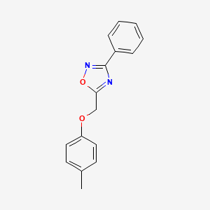 molecular formula C16H14N2O2 B1209869 5-[(4-Methylphenoxy)methyl]-3-phenyl-1,2,4-oxadiazole 