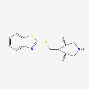 molecular formula C13H14N2S2 B12098705 2-[[(rel-(1R,5S,6r)-3-azabicyclo[3.1.0]hexan-6-yl]methylsulfanyl]-1,3-benzothiazole 