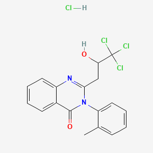 molecular formula C18H16Cl4N2O2 B1209891 2-(2-Hydroxy-3-trichloropropyl)-3-(o-tolyl)-4(3H)-quinazolinone hydrochloride CAS No. 1772-87-8