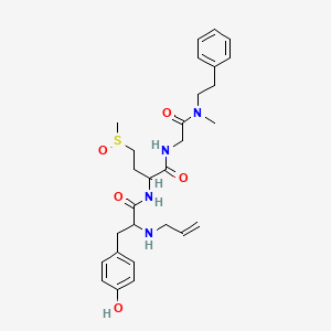 molecular formula C28H38N4O5S B12098979 N-(2-Propenyl)-L-Tyr-4-(methylsulfinyl)-L-Abu-Gly-N-(2-phenylethyl)-N-methyl-NH2 