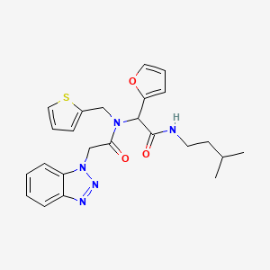 2-[[2-(1-benzotriazolyl)-1-oxoethyl]-(thiophen-2-ylmethyl)amino]-2-(2-furanyl)-N-(3-methylbutyl)acetamide
