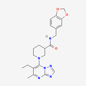 N-(1,3-benzodioxol-5-ylmethyl)-1-(6-ethyl-5-methyl-[1,2,4]triazolo[1,5-a]pyrimidin-7-yl)-3-piperidinecarboxamide