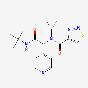 molecular formula C17H21N5O2S B1209910 N-[2-(tert-butylamino)-2-oxo-1-pyridin-4-ylethyl]-N-cyclopropyl-4-thiadiazolecarboxamide 