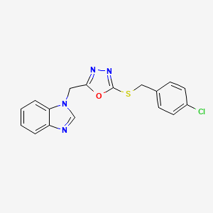2-(1-Benzimidazolylmethyl)-5-[(4-chlorophenyl)methylthio]-1,3,4-oxadiazole
