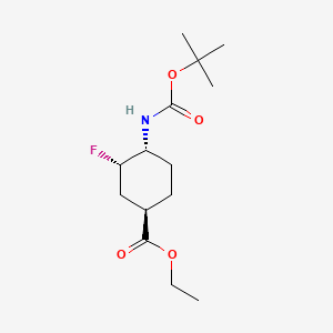 molecular formula C14H24FNO4 B12099244 ethyl (1R,3S,4R)-4-(tert-butoxycarbonylamino)-3-fluoro-cyclohexanecarboxylate 