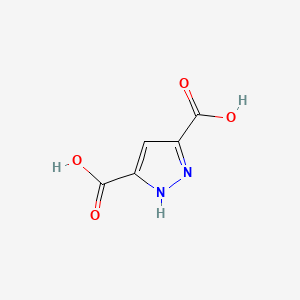 molecular formula C5H4N2O4 B1209948 1H-Pyrazole-3,5-dicarboxylic acid CAS No. 3112-31-0