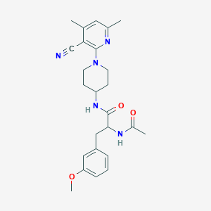 2-acetamido-N-[1-(3-cyano-4,6-dimethyl-2-pyridinyl)-4-piperidinyl]-3-(3-methoxyphenyl)propanamide