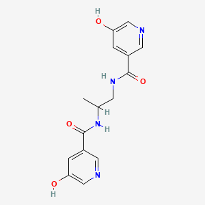 molecular formula C15H16N4O4 B1209964 5-hydroxy-N-[2-[[(5-hydroxy-3-pyridinyl)-oxomethyl]amino]propyl]-3-pyridinecarboxamide 