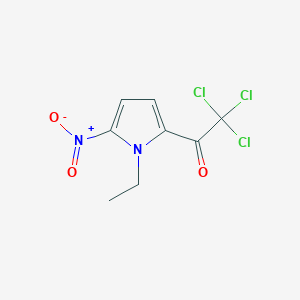 molecular formula C8H7Cl3N2O3 B12099649 Ethanone, 2,2,2-trichloro-1-(1-ethyl-5-nitro-1H-pyrrol-2-yl)- 