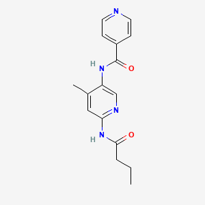 molecular formula C16H18N4O2 B1209966 N-[4-甲基-6-(1-氧代丁氨基)-3-吡啶基]-4-吡啶甲酰胺 