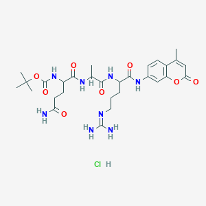 molecular formula C29H43ClN8O8 B12099713 Boc-Gln-Ala-Arg-AMC.HCl 