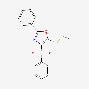 molecular formula C17H15NO3S2 B1209972 4-(Benzenesulfonyl)-5-(ethylthio)-2-phenyloxazole 