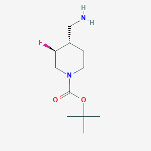 molecular formula C11H21FN2O2 B12099724 tert-Butyl (3S,4S)-4-(aminomethyl)-3-fluoropiperidine-1-carboxylate 