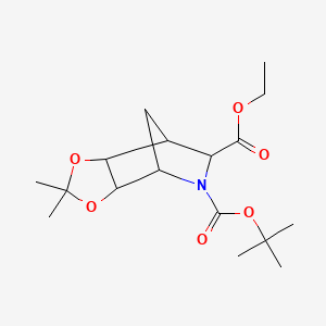 molecular formula C17H27NO6 B12099791 Rel-(3ar,4s,6s,7s,7as)-5-tert-butyl 6-ethyl 2,2-dimethyltetrahydro-4,7-methano[1,3]dioxolo[4,5-c]pyr 