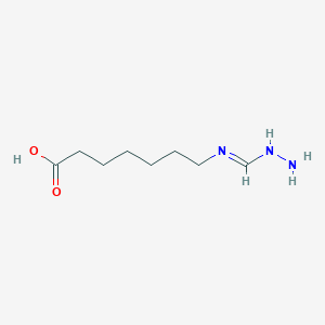 molecular formula C8H17N3O2 B12099889 Heptanoic acid, 7-[(aminoiminomethyl)amino]- CAS No. 73427-55-1