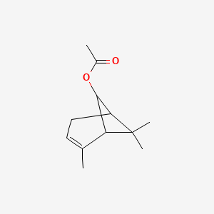 molecular formula C12H18O2 B1209995 2,7,7-Trimethylbicyclo[3.1.1]hept-2-en-6-yl acetate CAS No. 54324-99-1