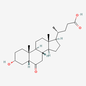 molecular formula C24H38O4 B1209999 3α-羟基-6-氧代-5β-胆烷-24-酸 CAS No. 2393-61-5
