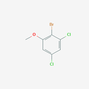 molecular formula C7H5BrCl2O B12100014 2-Bromo-1,5-dichloro-3-methoxybenzene CAS No. 73931-43-8