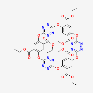 molecular formula C42H36N12O18 B12100055 hexaethyl 2,7,12,17,22,27-hexaoxa-4,5,14,15,24,25,33,34,37,38,41,42-dodecazaheptacyclo[26.2.2.23,6.28,11.213,16.218,21.223,26]dotetraconta-1(30),3,5,8(40),9,11(39),13,15,18,20,23(34),24,26(33),28,31,35,37,41-octadecaene-9,19,29,31,35,39-hexacarboxylate 
