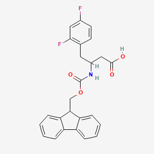 molecular formula C25H21F2NO4 B12100086 3-((((9H-Fluoren-9-yl)methoxy)carbonyl)amino)-4-(2,4-difluorophenyl)butanoic acid 