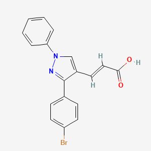 molecular formula C18H13BrN2O2 B12100183 3-[3-(4-Bromo-phenyl)-1-phenyl-1H-pyrazol-4-yl]-acrylic acid 