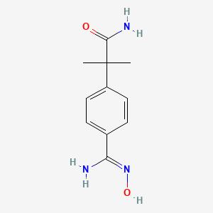 molecular formula C11H15N3O2 B12100201 2-[4-[(Z)-N'-hydroxycarbamimidoyl]phenyl]-2-methylpropanamide 