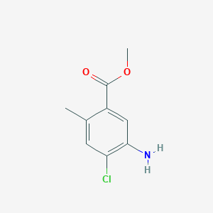 molecular formula C9H10ClNO2 B12100214 Methyl 5-amino-4-chloro-2-methylbenzoate 