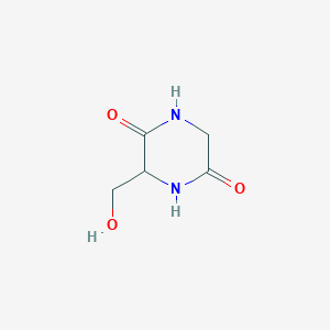 molecular formula C5H8N2O3 B12100244 (R)-3-(Hydroxymethyl)piperazine-2,5-dione 