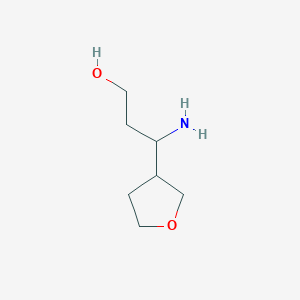 molecular formula C7H15NO2 B12100300 3-Amino-3-(oxolan-3-yl)propan-1-ol 