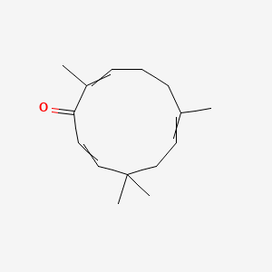 molecular formula C15H22O B1210032 2,6,9,9-四甲基环十一-2,6,10-三烯-1-酮 