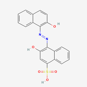 molecular formula C20H14N2O5S B1210036 3-Hydroxy-4-((2-hydroxynaphthyl)azo)naphthalene-1-sulphonic acid CAS No. 2538-79-6