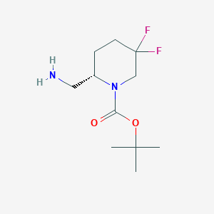 molecular formula C11H20F2N2O2 B12100363 tert-butyl (2S)-2-(aminomethyl)-5,5-difluoropiperidine-1-carboxylate 